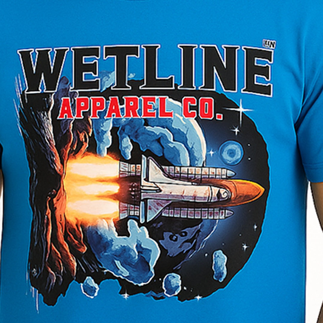 Wetline Apparel Co Rocket Male's Graphic T-Shirt, Fishing Wear Heavy Cotton Short Sleeves Tee, S-5XL